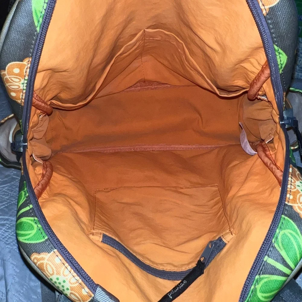 Petunia Pickle Bottom Santiago Sunset Floral Diaper Bag Backpack Gray and Orange